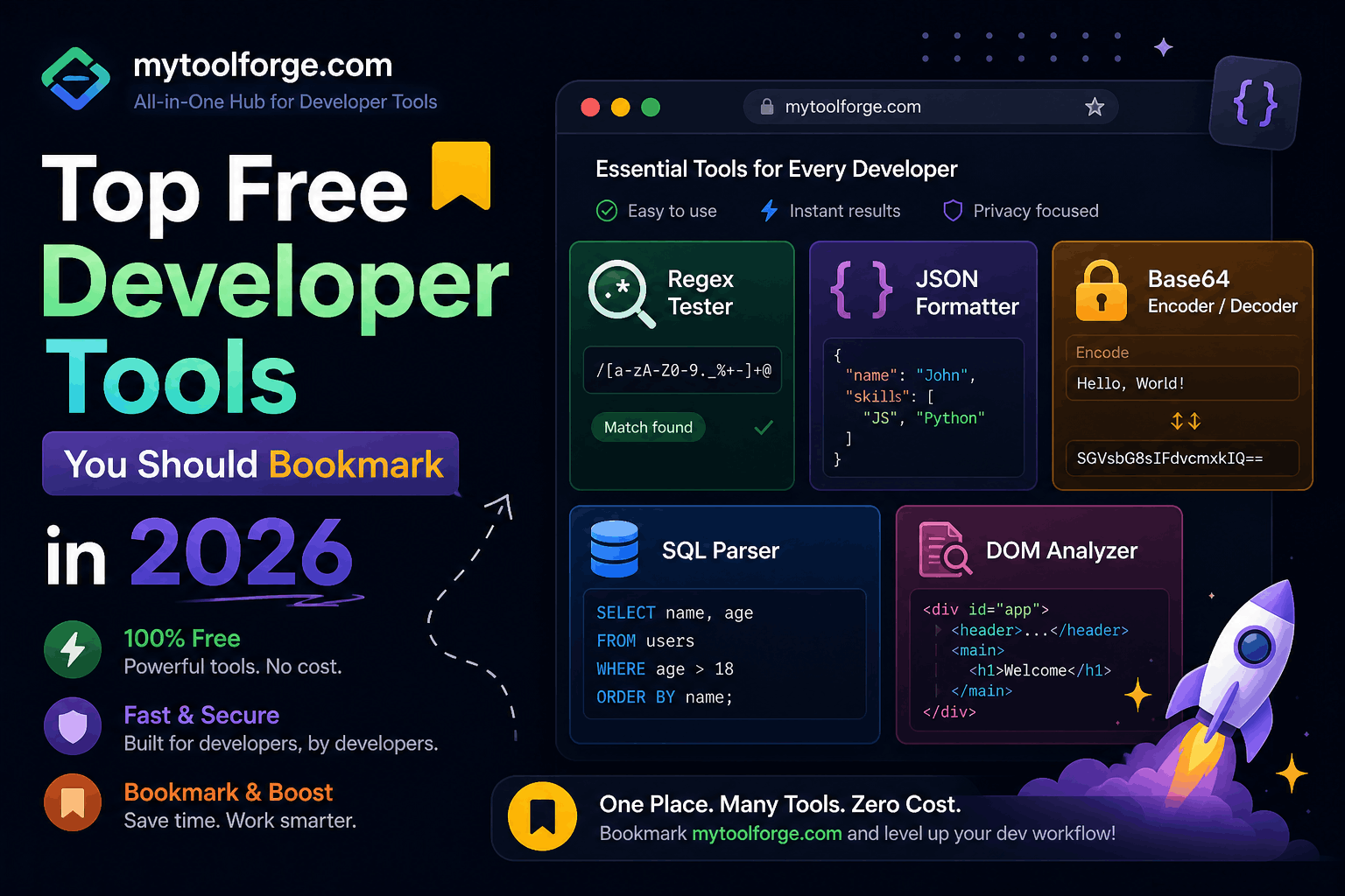 Top Free Developer Tools You Should Bookmark in 2026
